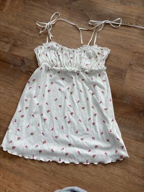 For Love And Lemons White Floral Tie-Shoulder Chemise